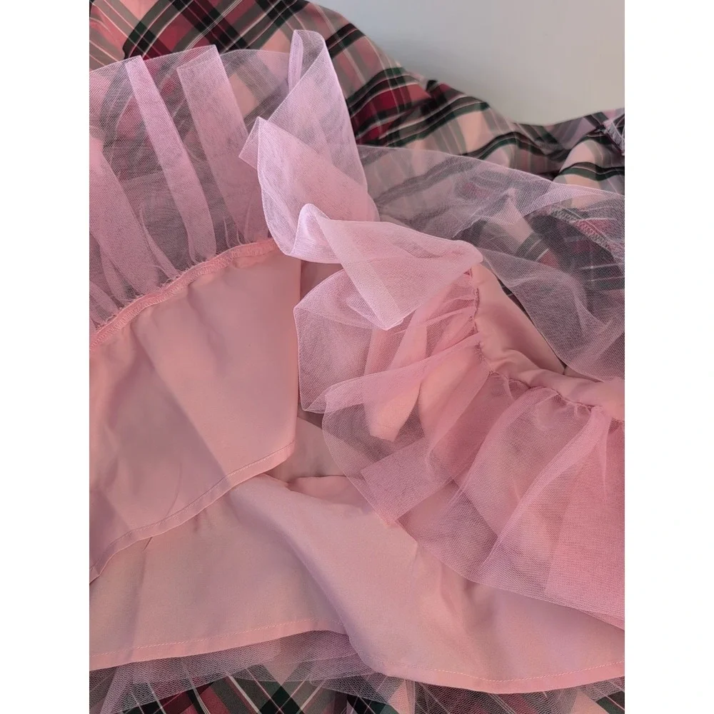 Janie and Jack x American‎ Girl  Taffeta pink Plaid spec. occasion dress sz 12